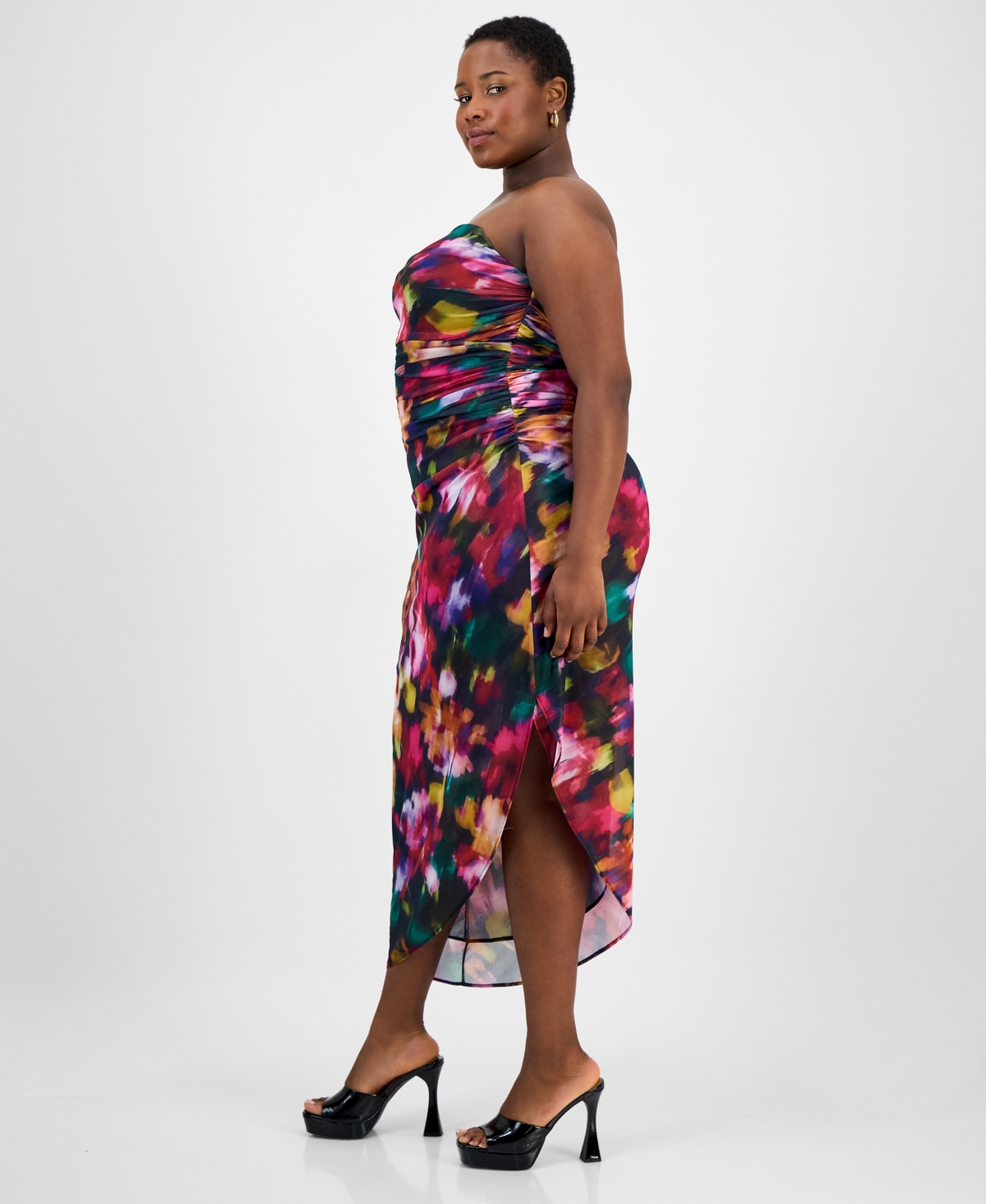 Emerald Sundae Trendy Plus Size Strapless Midi Bodycon Dress