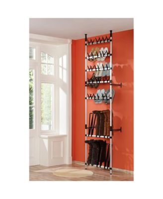 Telescopic Shoe Rack with Rods Aluminum