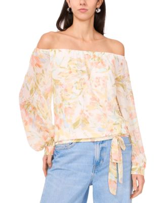 Vince Camuto - Women's Off-the-Shoulder Tied-Hem Blouse
