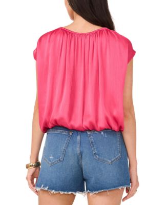 Women's Shirred Sleeveless Bubble Top  