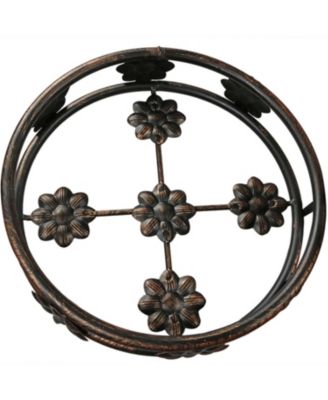 Indoor/Outdoor Steel 3-Tiered Folding Decorative Potted Flower Plant Stand Display - 29" - Bronze