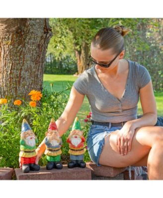 Three Wise Garden Gnomes - Hear, Speak, and See No Evil Set - Outdoor Lawn Statues