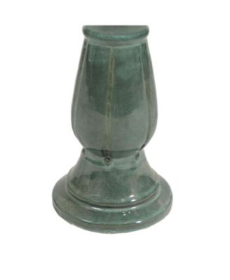 Avignon Ceramic Bird Bath with Glazed Finish - Green Mist - 18.75" H