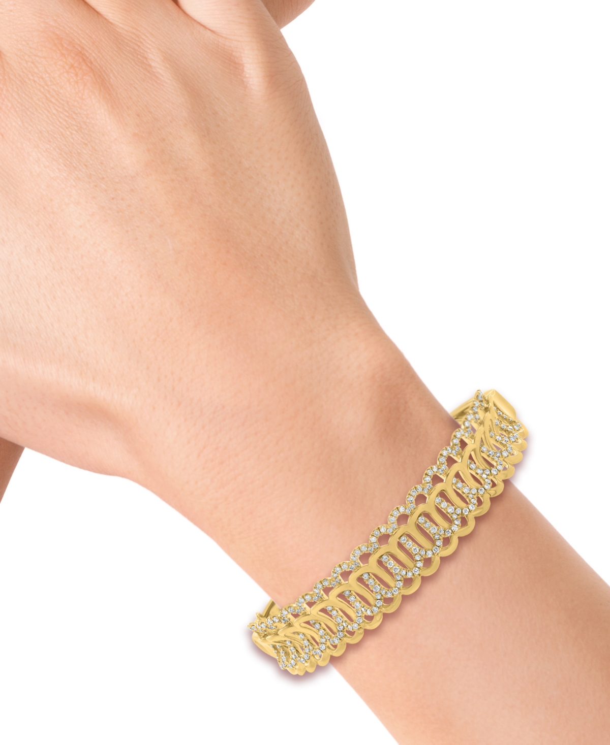 Effy Collection Effy Diamond Intertwined Loop Bangle Bracelet (1-1/2 Ct. T.w.) In 14k Gold