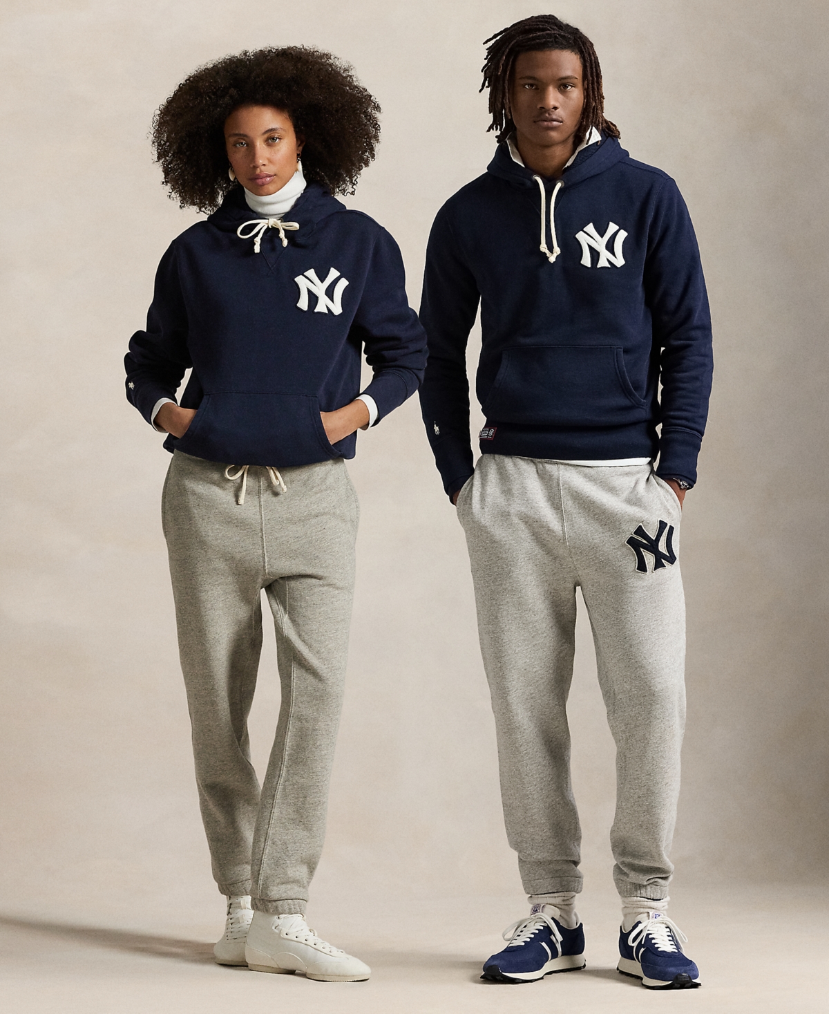 Polo Ralph Lauren Unisex Yankees Fleece Hoodie In Aviator Navy