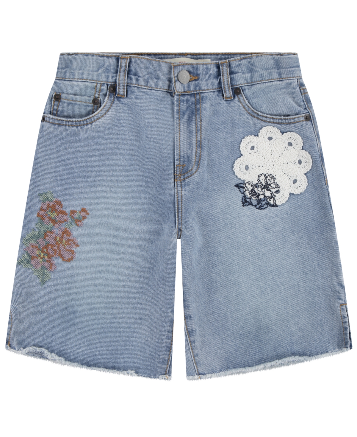 LEVI'S BIG GIRLS CRAFT SKATE SIDE SLIT SHORTS 