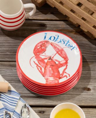 Beach House Lobster Melamine 6-Pc. Salad Plates, Service For 6