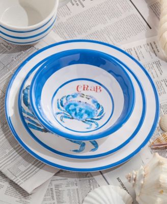 Beach House Crab Melamine 6-Pc. Salad Plates, Service For 6