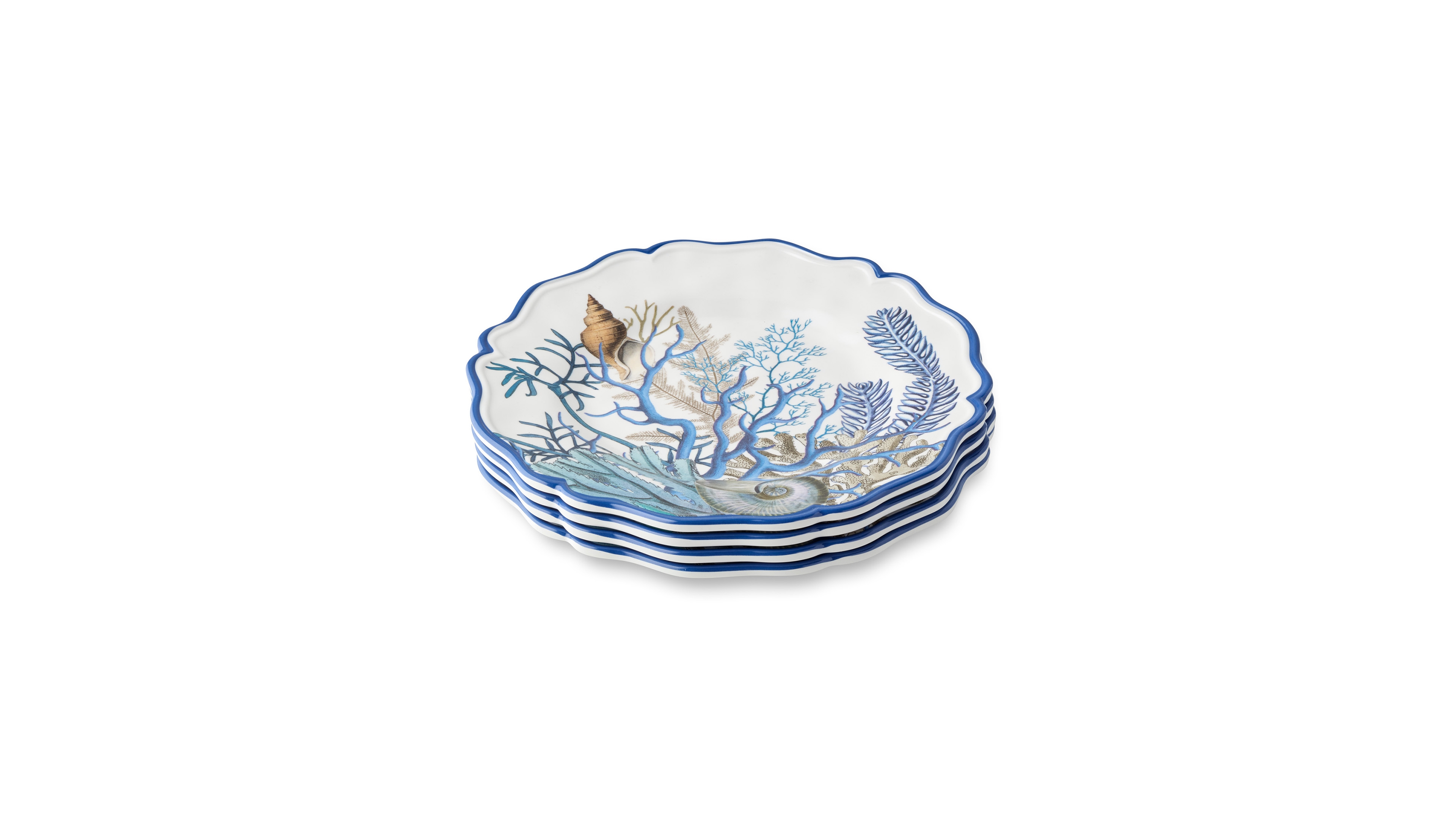 Certified International Blue Lagoon Melamine 4-Pc. Salad Plates, Service For 4