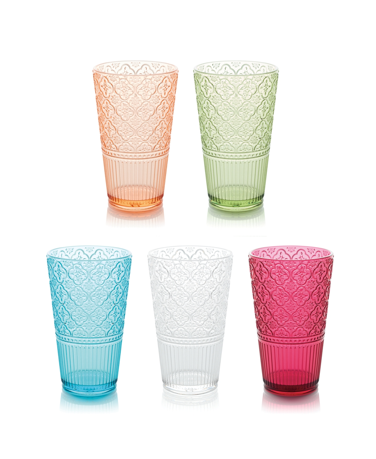 Certified International Set Of 6 Santa Fe 22oz Acrylic Ice Tea Glasses In Aqua