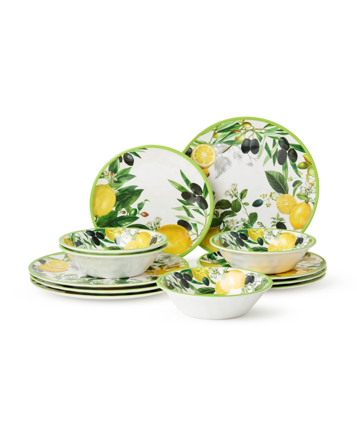 Limone Melamine 12 Pc. Dinnerware Set, Service for 4