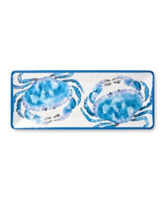 Beach House Crab Melamine Platters, Set of 2