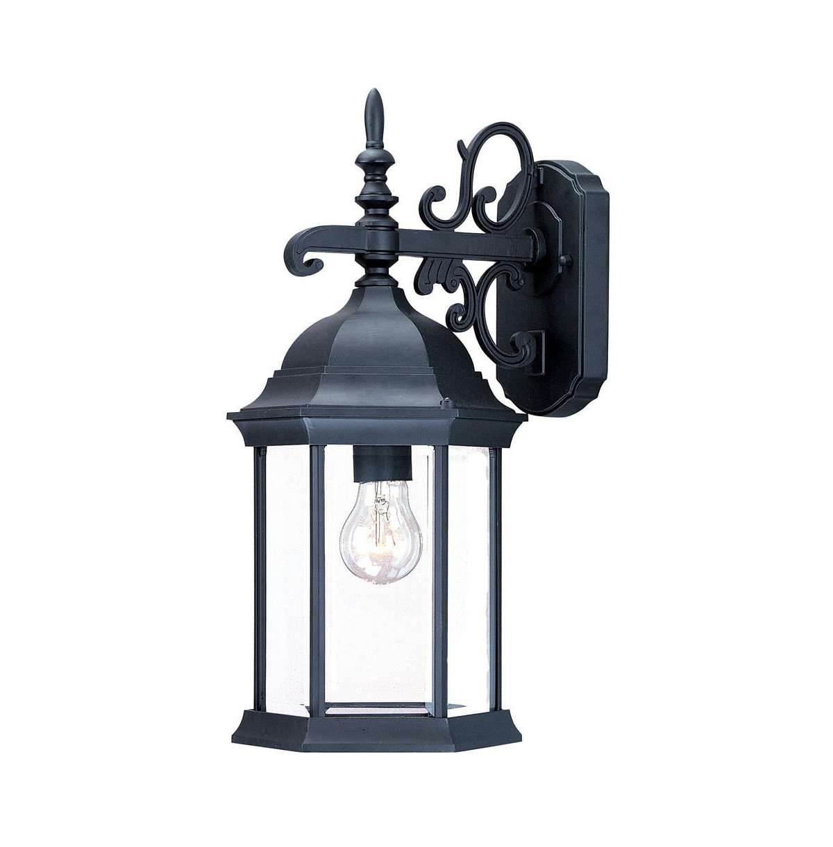 Narrow Domed Hanging Glass Lantern Wall Light - Brown