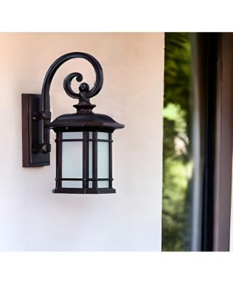 Frosted Linen Glass Lantern Wall Light for Entryway Hallway or Patio