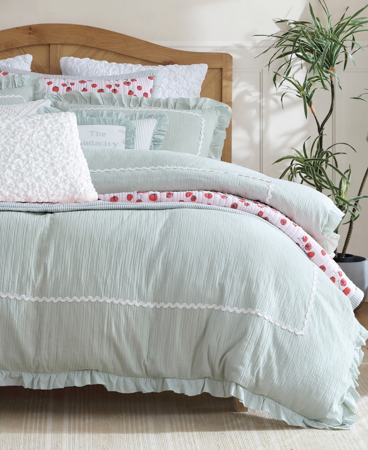 Chf Rene Ruffle 3-pc. Comforter Set, Full/queen In Green