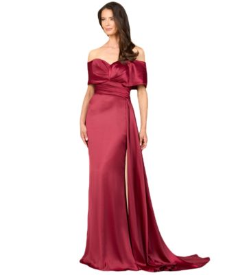 Women's Off Shoulder Satin Dress