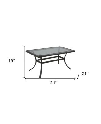 21" Black Metal Outdoor Chat Table