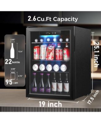 24-Bottle Wine Cooler with Glass Door, Quiet Compressor, Adjustable Temp, Freestanding Mini Bar Fridge.