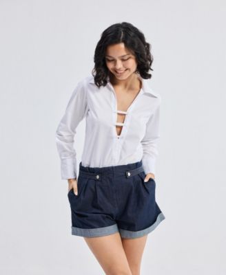 Women's Crisp Details Button-down Shirt in White