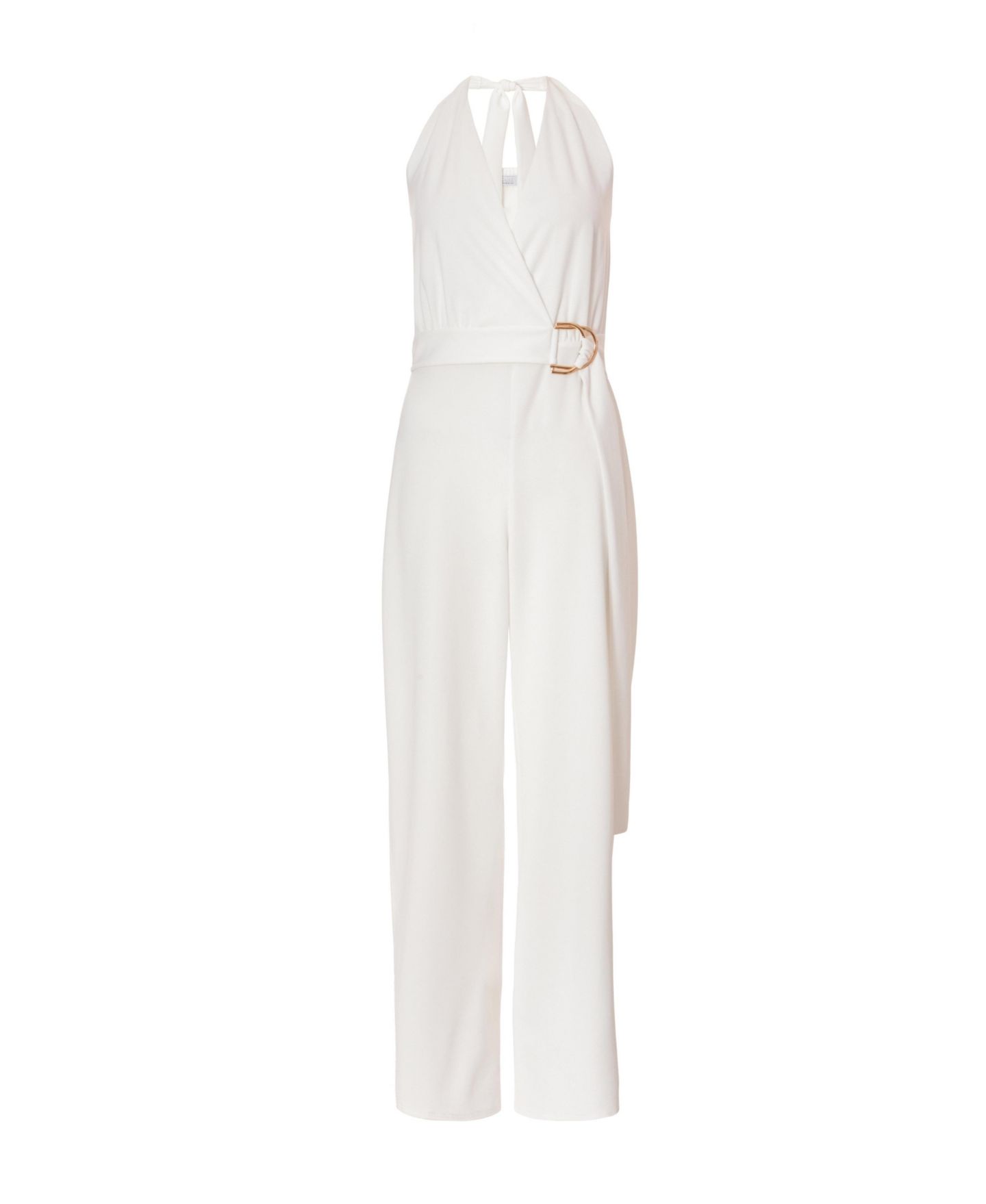 Женский комбинезон QUIZ Scuba Crepe Halter Jumpsuit, цвет: Белый — фото 4