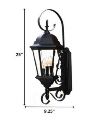Three Light Dark Brown Swing Arm Lantern Wall Light