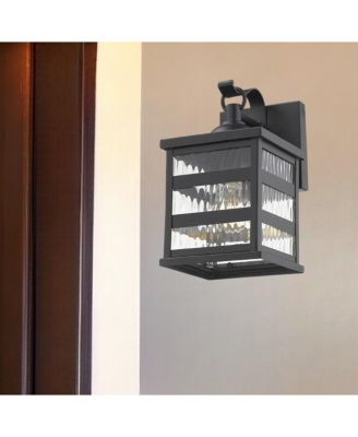 Outdoor Wall Light with Glass Panels for Porch and Entryway Lighting