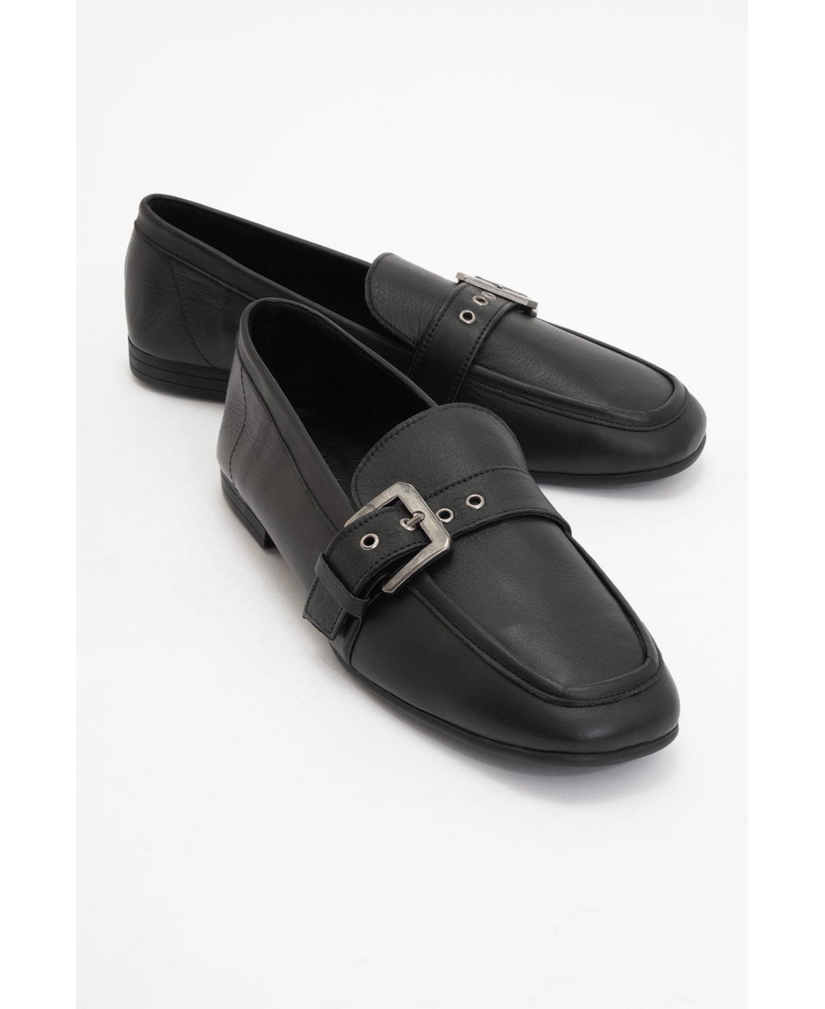Jade Leather Flat Loafers (Women) - Burgundy brown leather