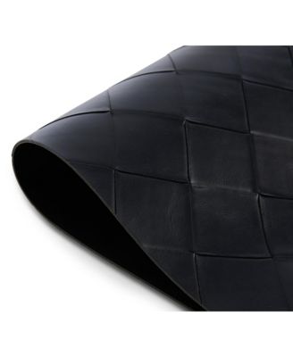 Modena Reversible Premium Leather 12" x 18" Rectangular Placemats Set of 4 - Linen