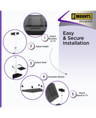 Premium Portrait & Landscape Rolling TV Stand Mount for 32"-84" TVs Holds up to 88Lbs