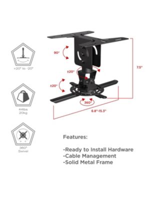 Premium Universal Overhead Ceiling Projector Mount, Supports up to 44lbs