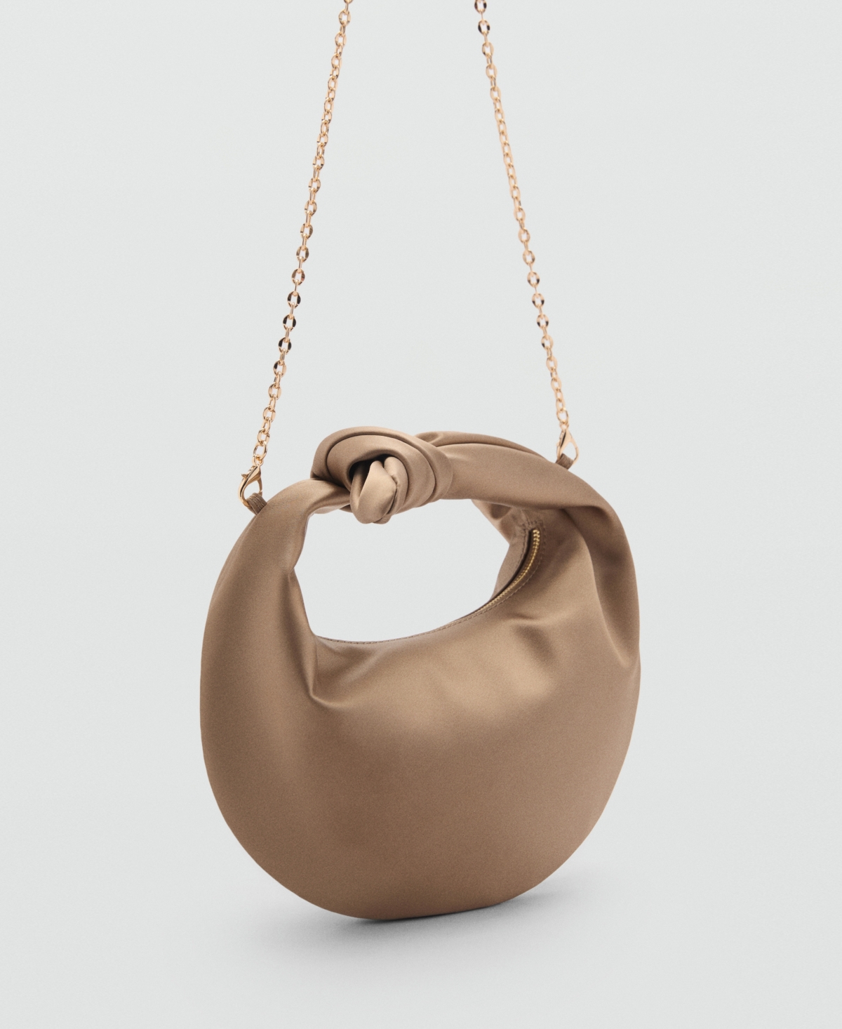 Mango Women's Satin Medium Size Handbag In Beige