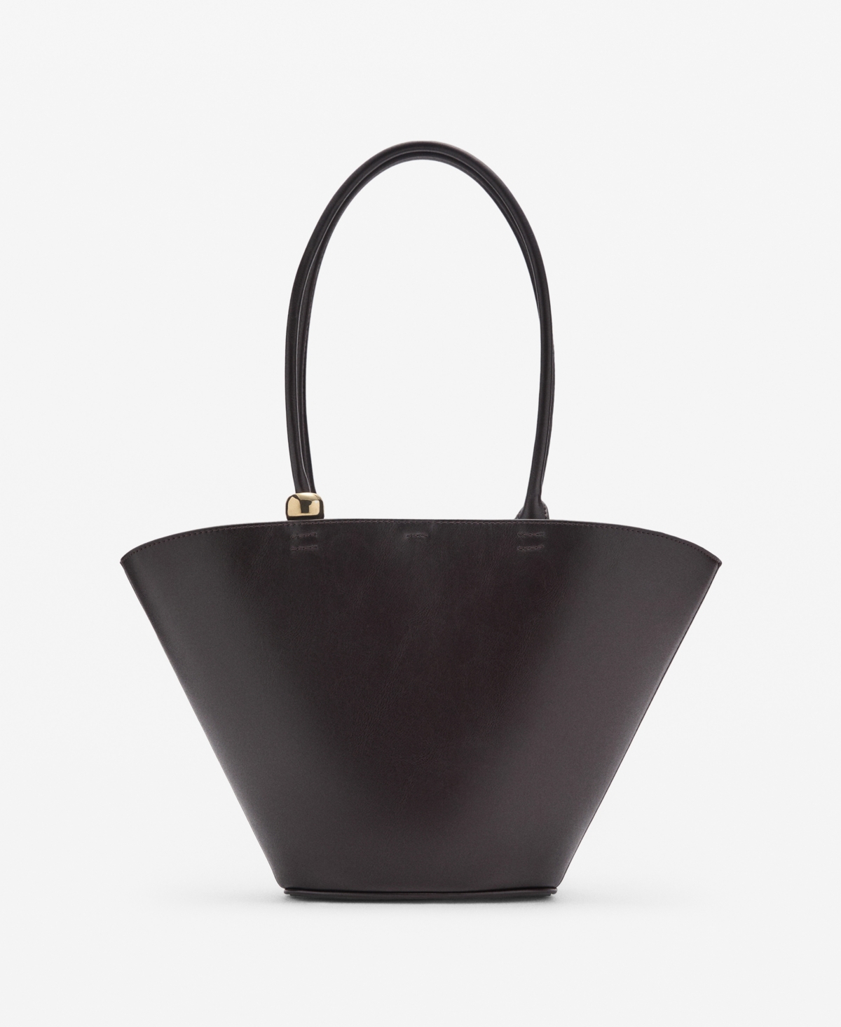 Women's Metallic Detail Shopper Bag - Dark Brown