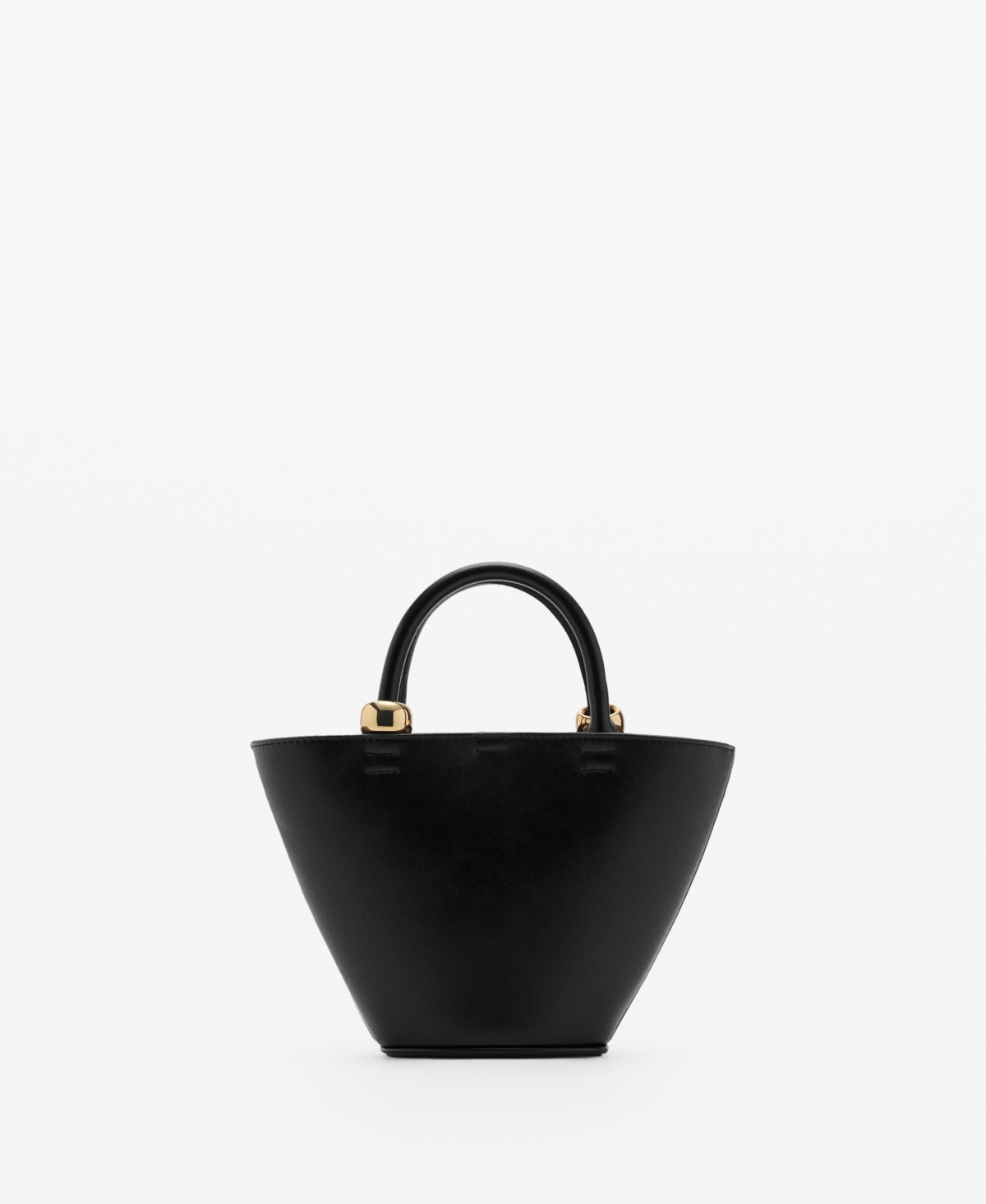 MANGO WOMEN'S METALLIC DETAIL MINI SHOPPER BAG
