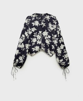 MANGO - Women's Floral Print Blouse Top