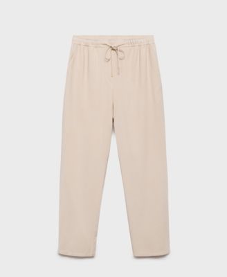 Women's Elastic Waist Flowy Trouser Pants