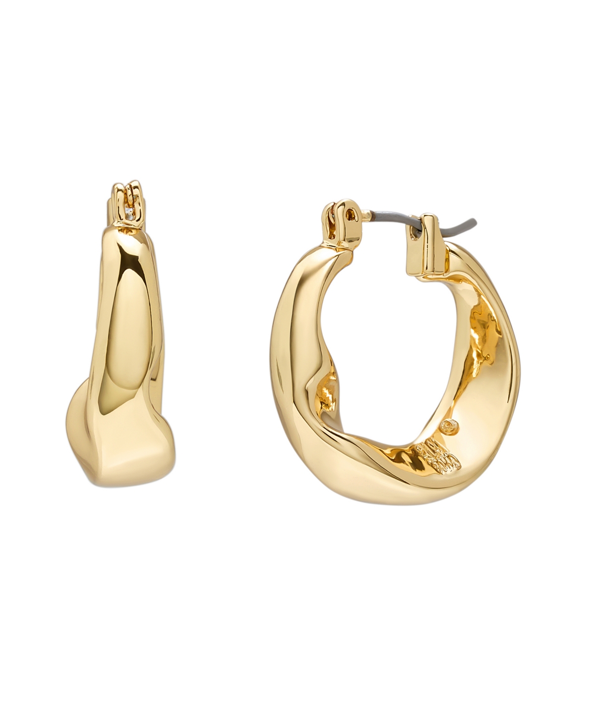 Sculpted Small Hoop Earrings - Silver