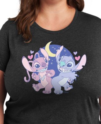 Plus Size Lilo Stitch and Angel Graphic T-Shirt