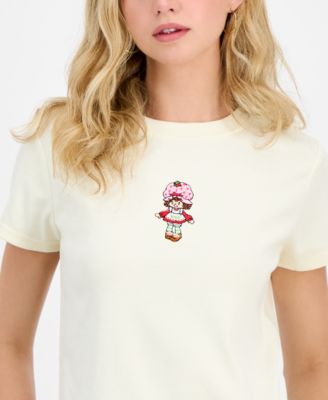 Juniors' Embroidered Strawberry Shortcake T-Shirt