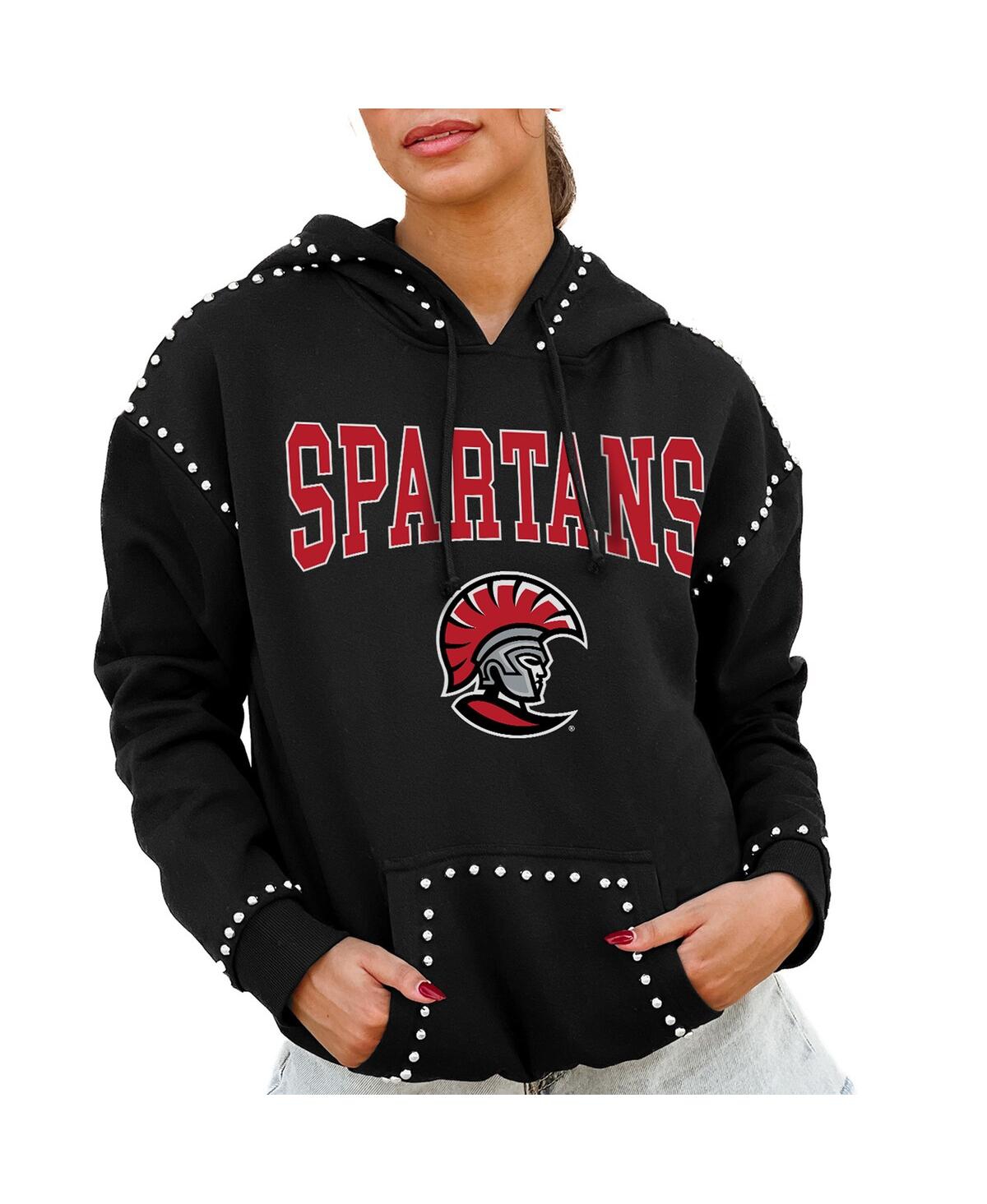 Women's Black Tampa Spartans Studded Pullover Hoodie - Black