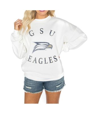 Gameday Couture - Women's White Georgia Southern Eagles Good Vibes Premium Fleece Drop Shoulder Pullover Sweatshirt