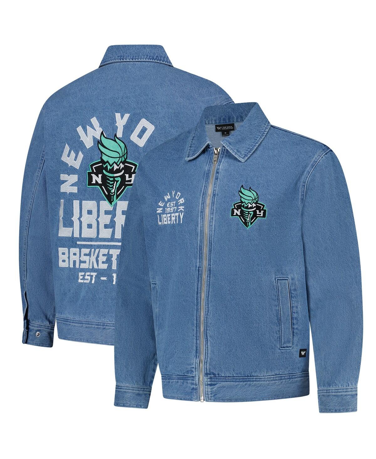 Men's and Women's Blue New York Liberty Denim Full-Zip Jacket - Blue