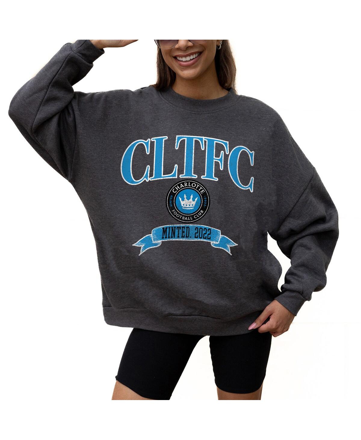 Shop Gameday Couture Women's Charcoal Charlotte Fc Seal The Deal Pullover Sweatshirt