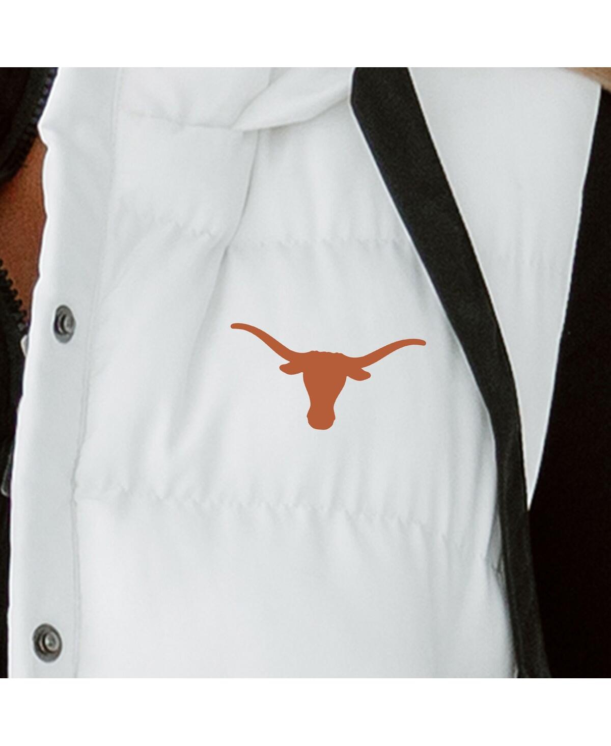 Gameday Couture Women's White Texas Longhorns Hooded Full-Snap Puffer Vest
