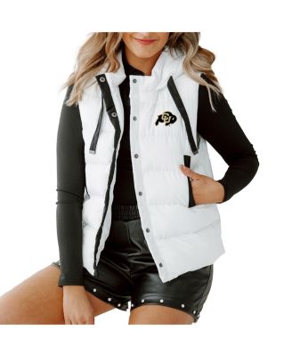 Gameday Couture - Women's White Colorado Buffaloes&nbsp;Hooded Full-Snap Puffer Vest