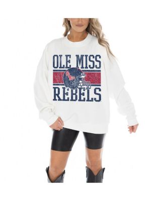 Gameday Couture - Women's White Ole Miss Rebels Fair Catch Pullover Sweatshirt