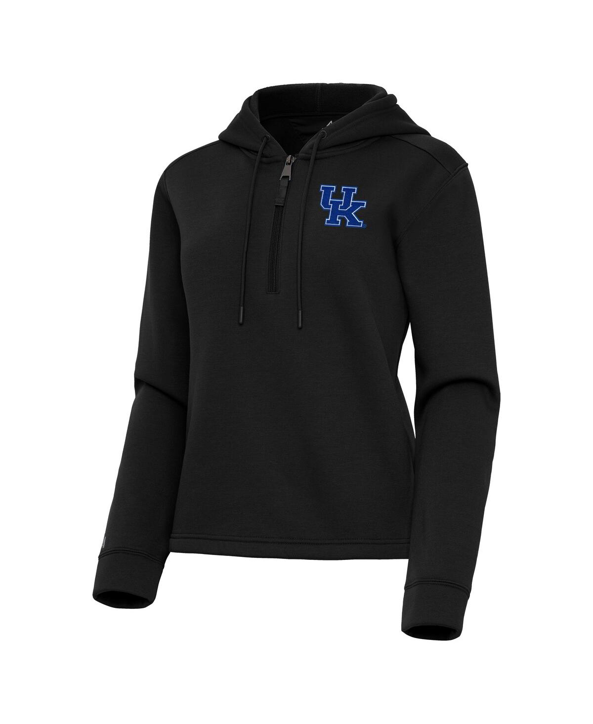 Women's Black Kentucky Wildcats Contemporary Quarter-Zip Hoodie - Black