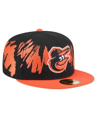 Men's Black/Orange Baltimore Orioles Retro Pattern 59FIFTY Fitted Hat