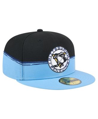Men's Black/Light Blue Pittsburgh Penguins Vintage Color Dip 59FIFTY Fitted Hat