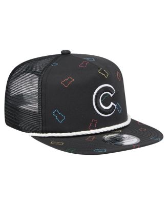 Men's Black Chicago Cubs Gummy Golfer Trucker Adjustable Hat