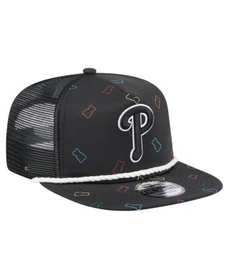 Men's Black Philadelphia Phillies Gummy Golfer Trucker Adjustable Hat